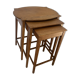 Vintage 1960s nesting tables in solid oak.