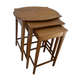 Vintage 1960s nesting tables in solid oak.