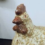 Poule en grès craquelé