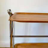 Scandinavian service in beech wood metal and metal upright in 60s