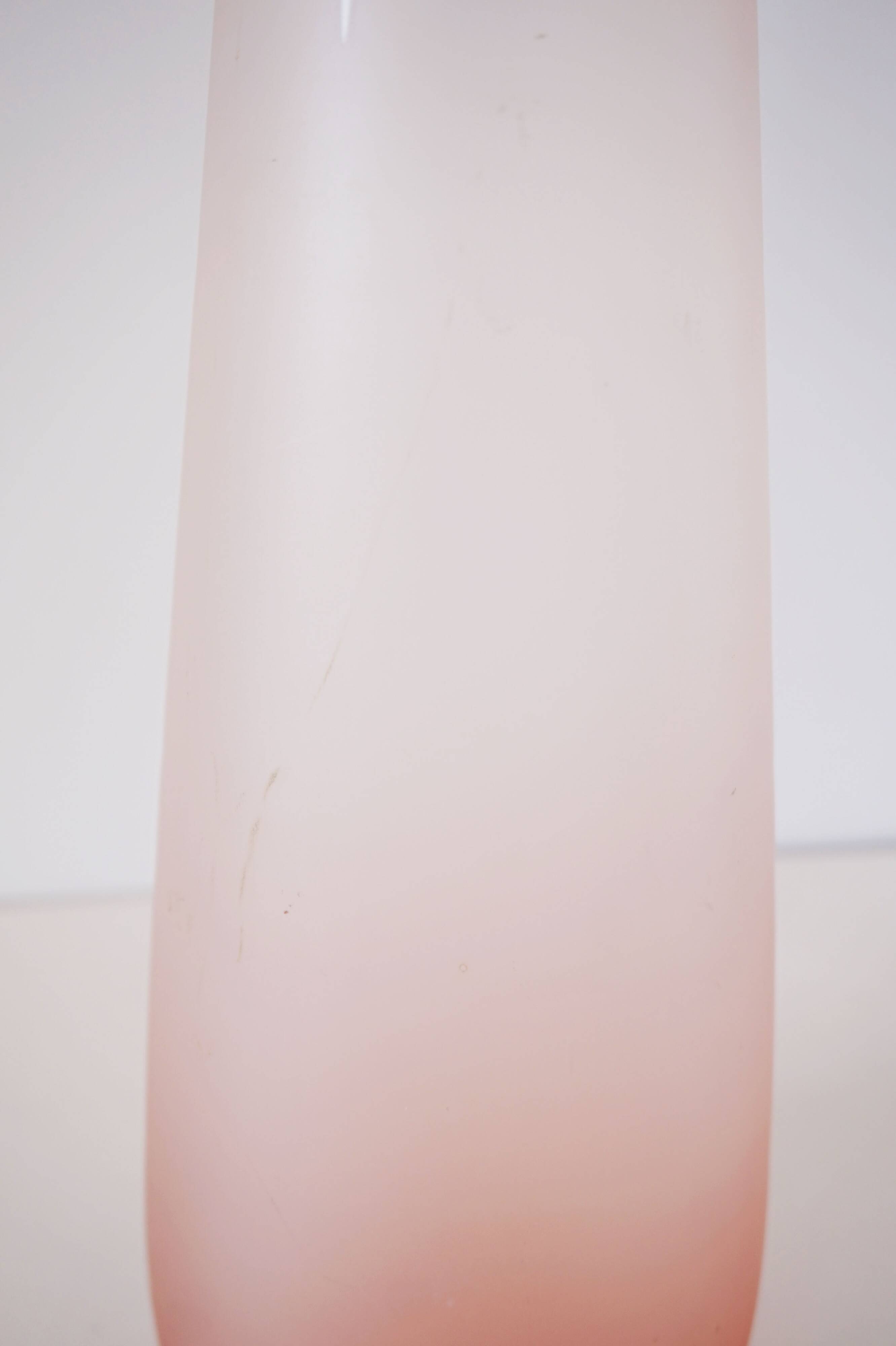 Pink frosted glass bottle