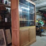 Grande Bibliothèque, Vitrine en bois massif, Design Fonctionnel 1950, 1960