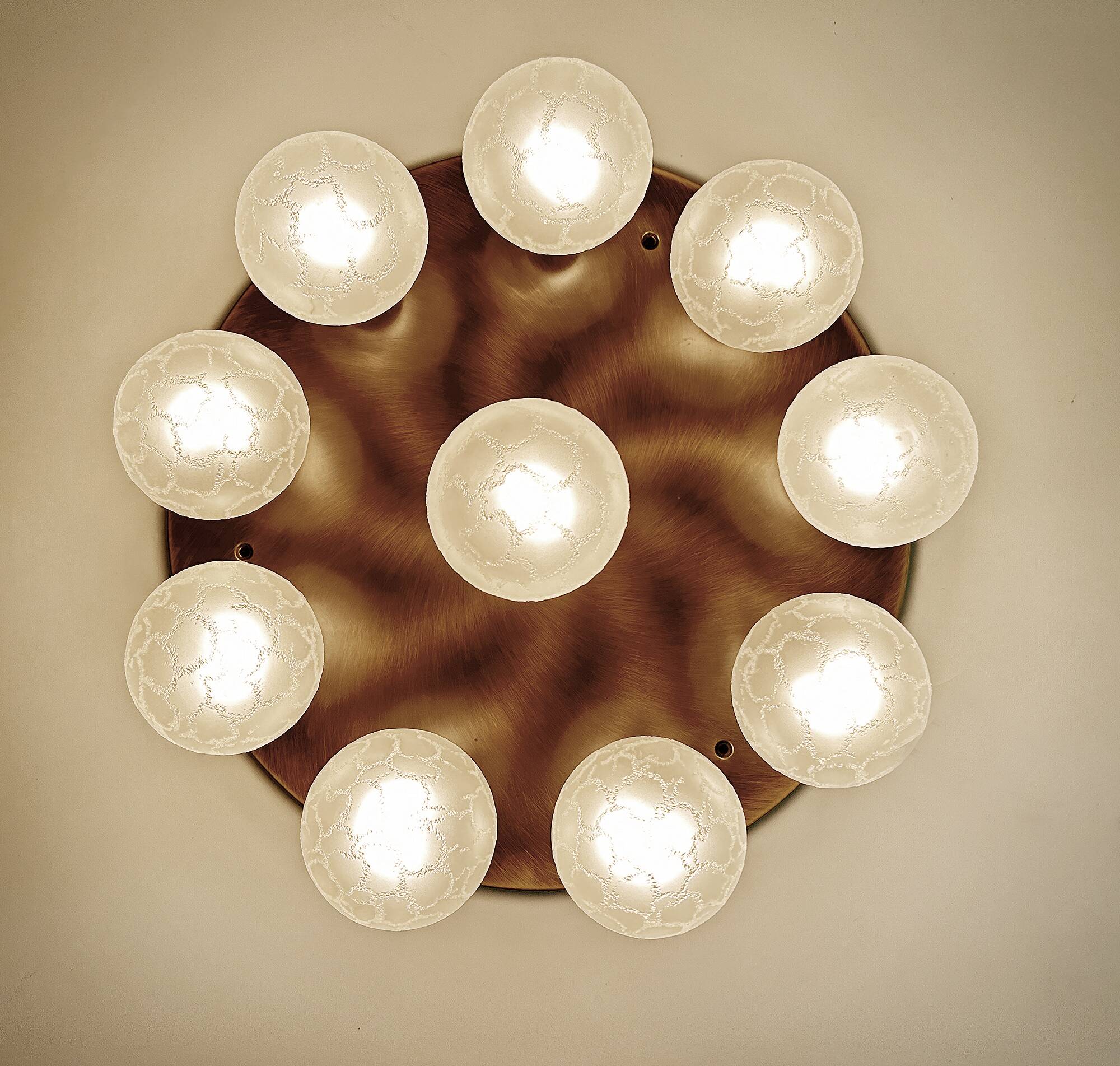 Large Vintage Brass Ceiling Light