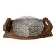 Wood and glass serving platter