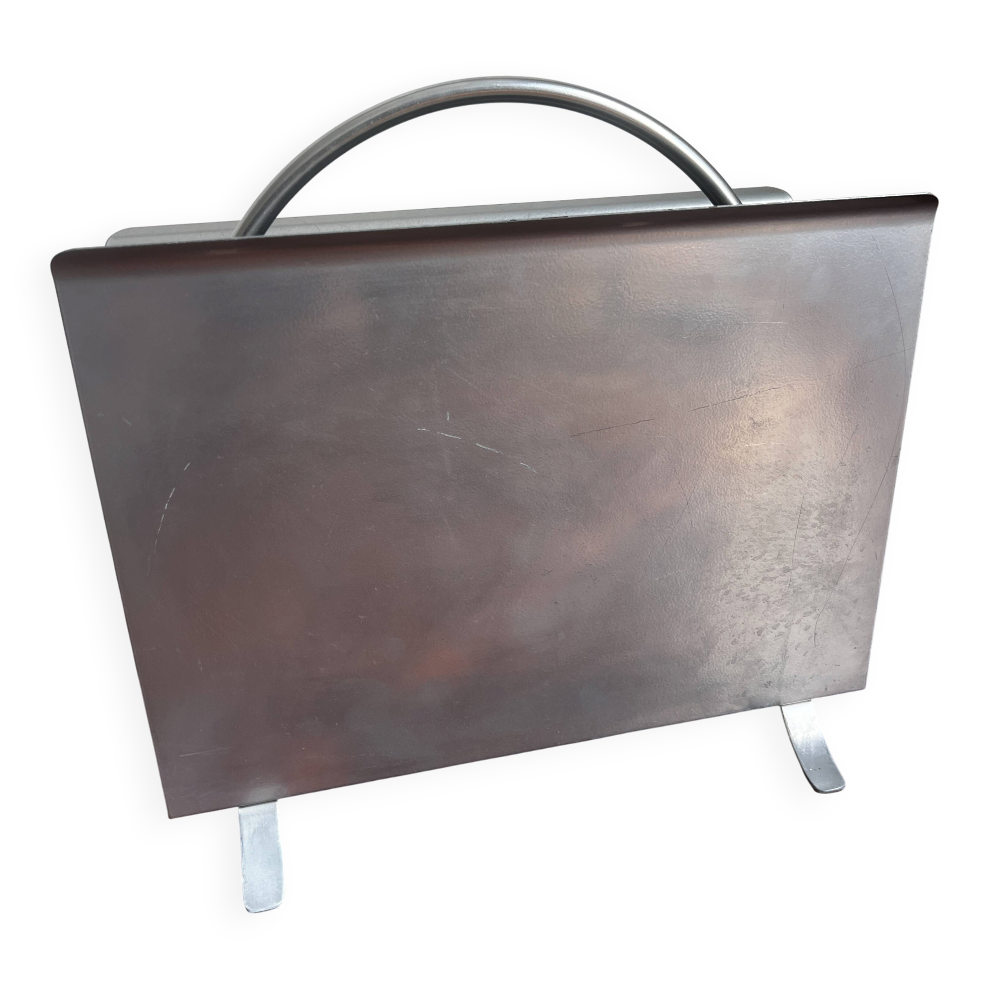 Designer magazine rack by W.H. Gispen - modernist metal / Bauhaus