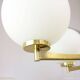 Mid-century Modern Italian Brass and Opaline Chandelier, 1960s