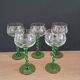 5 white wine glasses with twisted stems
