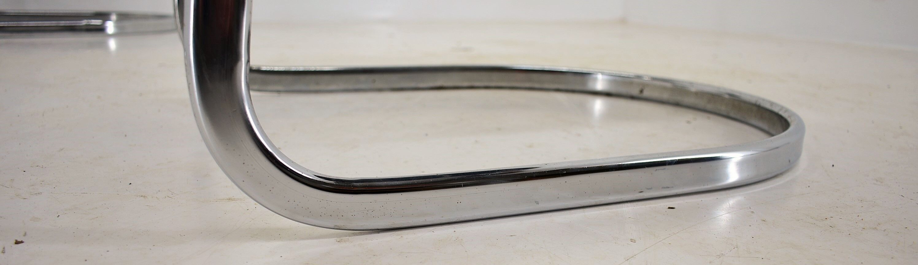 Set of four chrome dining chairs, italy, 1970s