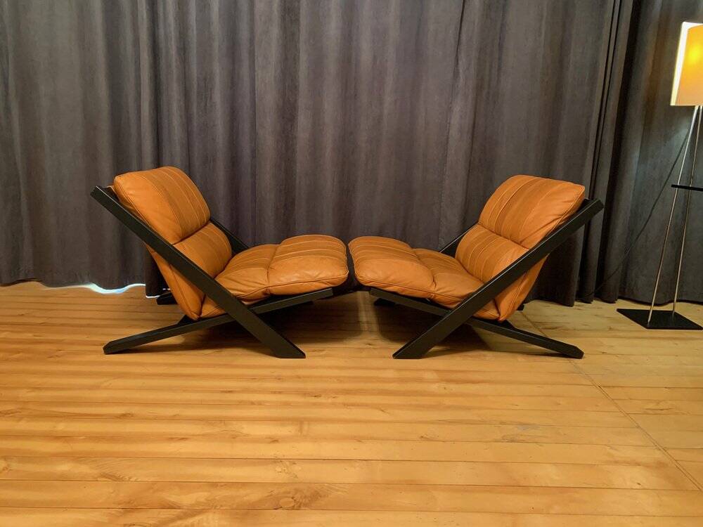 Set of armchairs by Ueli Berger, de Sede, Switzerland, 1970s