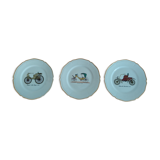 Lot 3 plates tacot vintage car porcelain