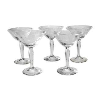 Ensemble de 5 verres de liqueur d’origine, directement à partir des années 1950