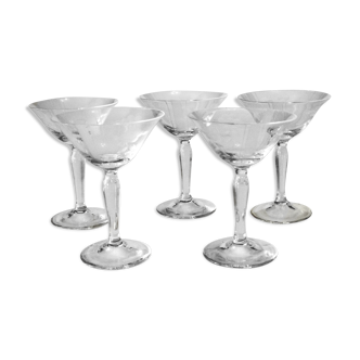 Set of 5 original liqueur glasses, direct from the 1950s