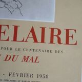 Poster exhibition gallery Mansart - Baudelaire seen by Edouard Manet - Mourlot 1957