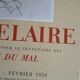 Poster exhibition gallery Mansart - Baudelaire seen by Edouard Manet - Mourlot 1957