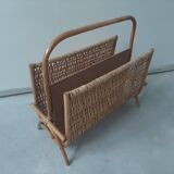 Rattan and wicker magazine holder