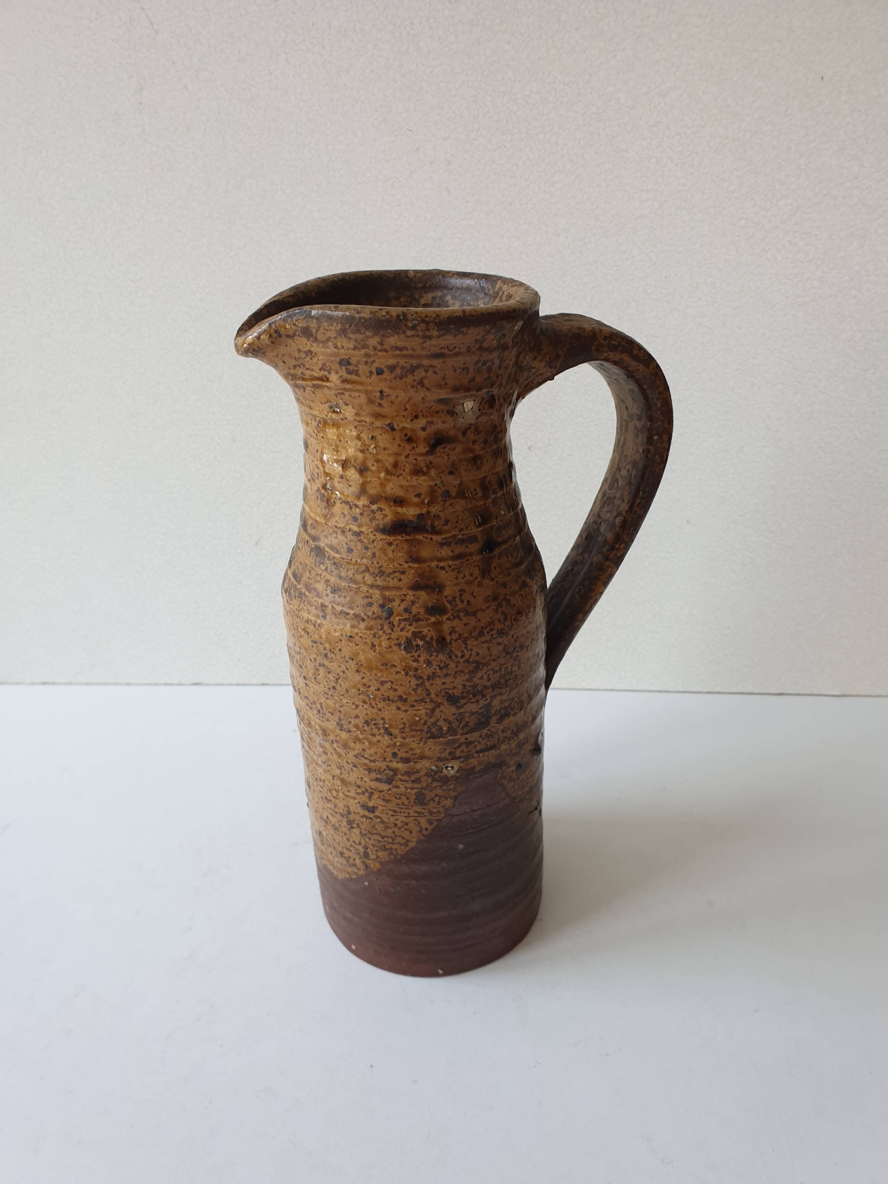 Ceramic pitcher (pyrite stoneware) Signed André Bodin height 22.5cm