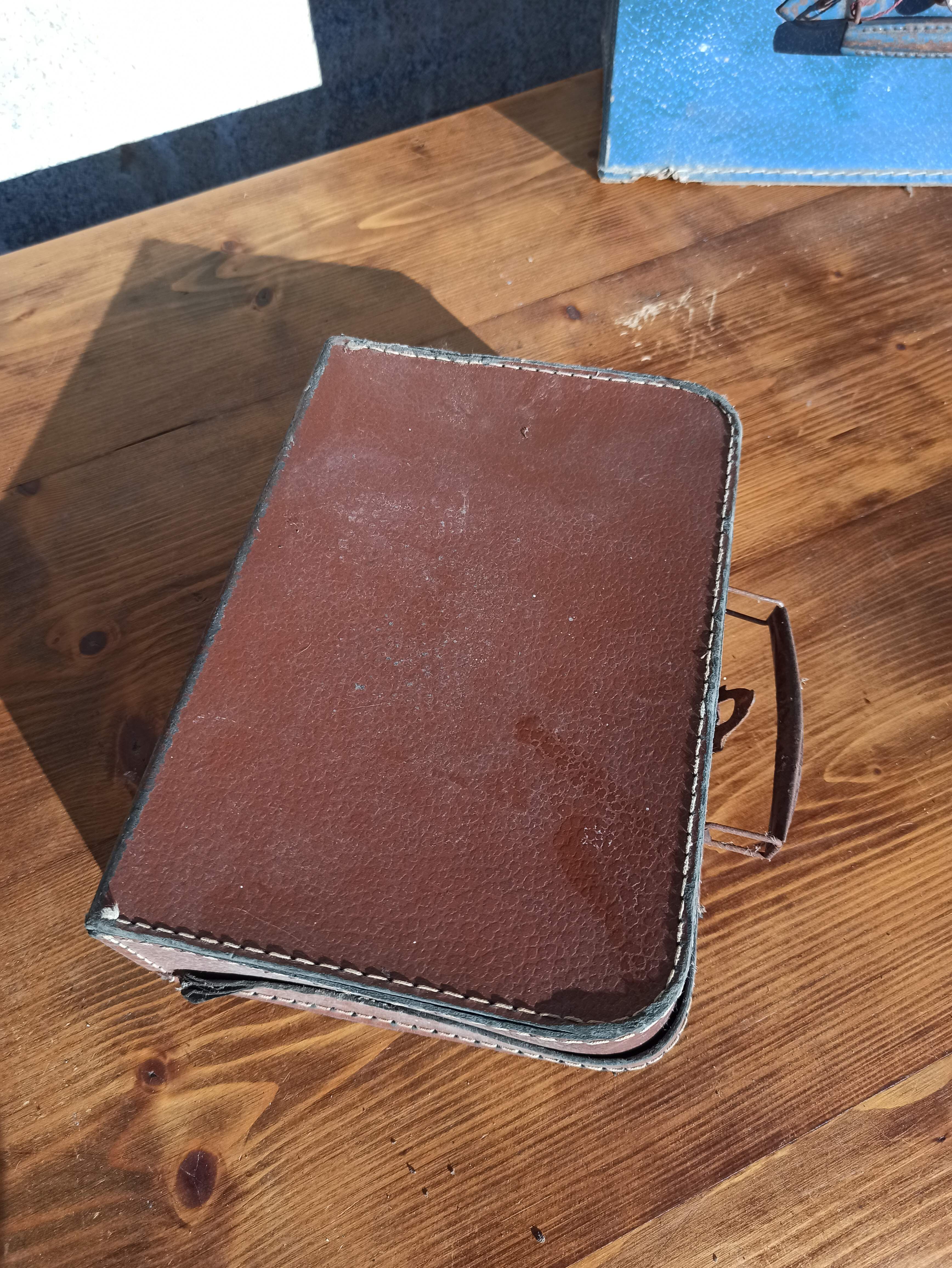 Set of 3 old cardboard suitcases