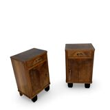 Tables de chevet italiennes élégantes de style art déco des années 1940/1950.