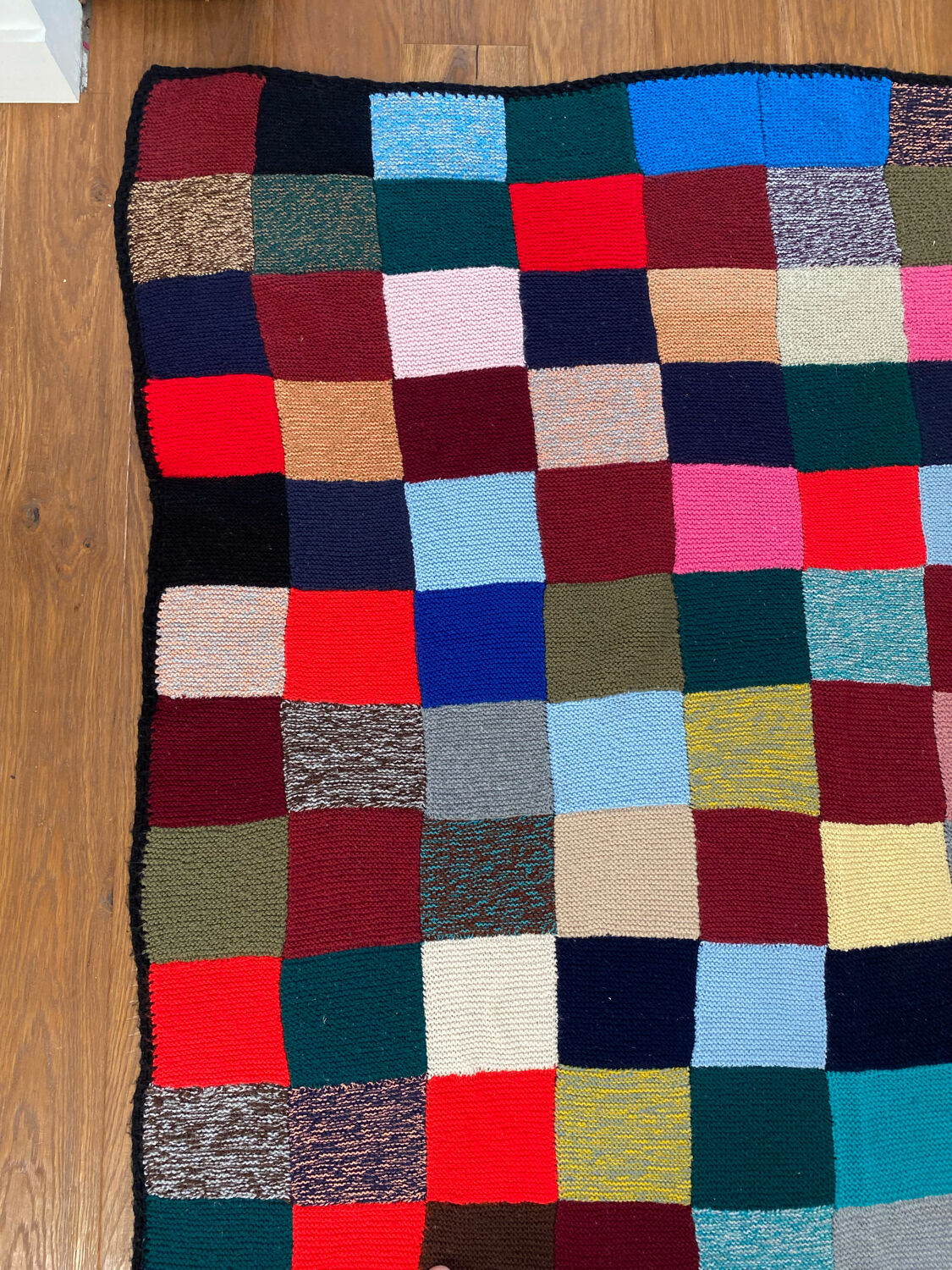 Handmade wool crocheted Granny square blanket