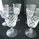 Set de 5 verres à vin en verre décor gravé croisillons