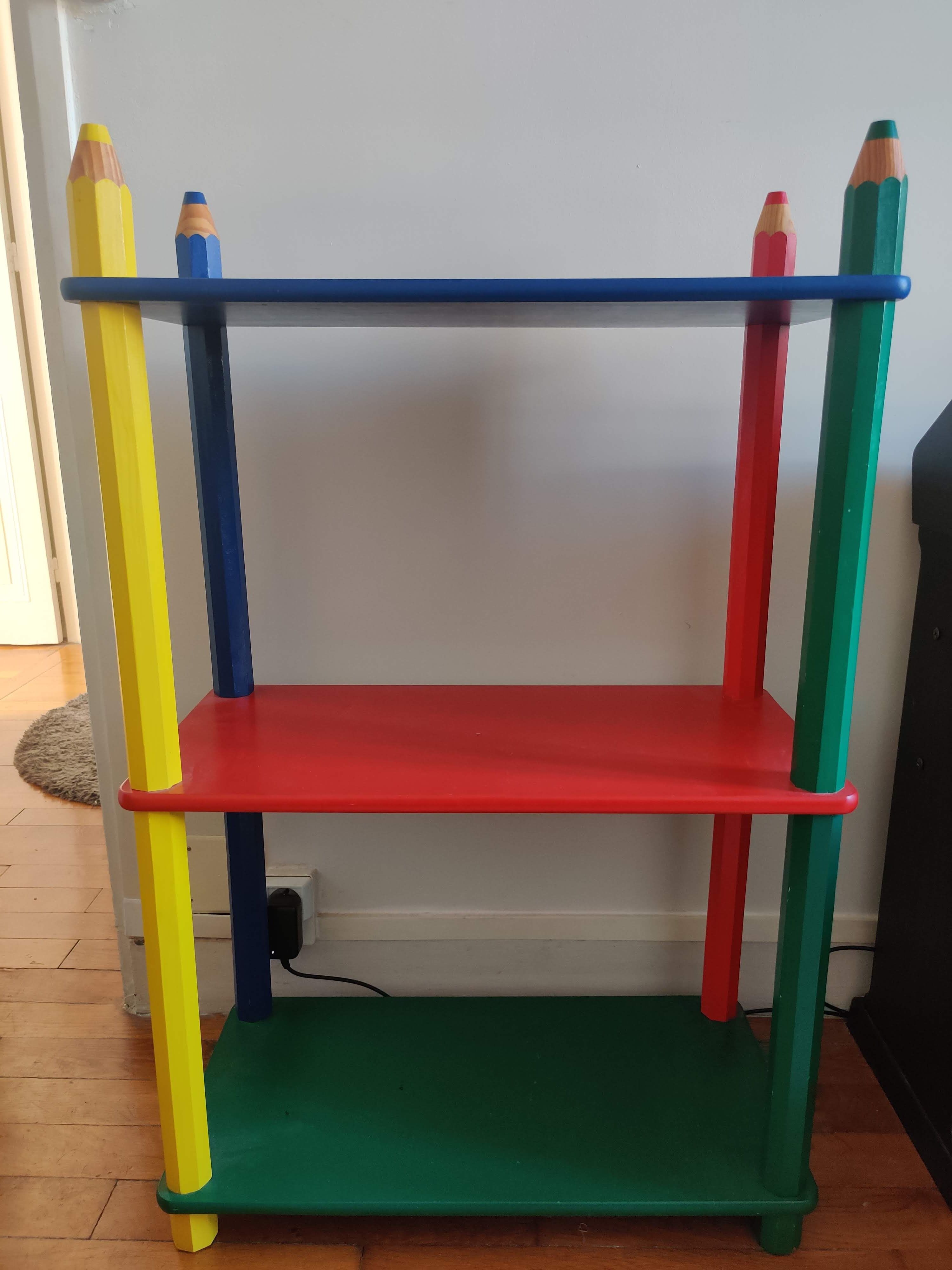 Bookcase shelf pencils Pierre Sala vintage