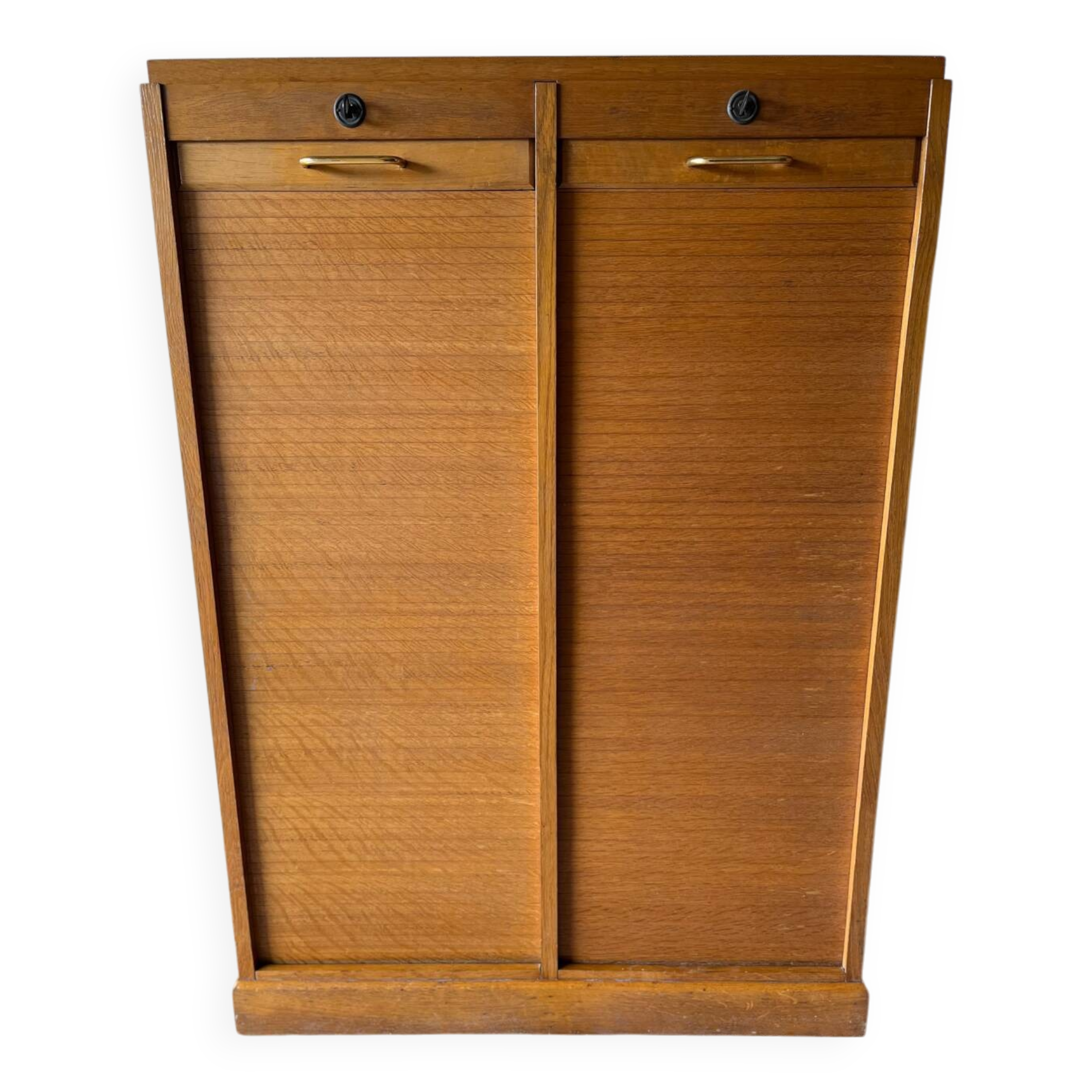 Vintage 70s double curtain filing cabinet