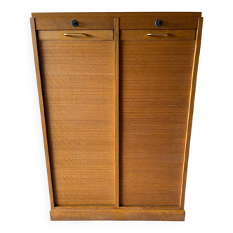 Vintage 70s double curtain filing cabinet