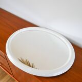 Oval mirror in white plexi, Design, 1970