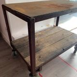 Factory cart style metal serving trolley