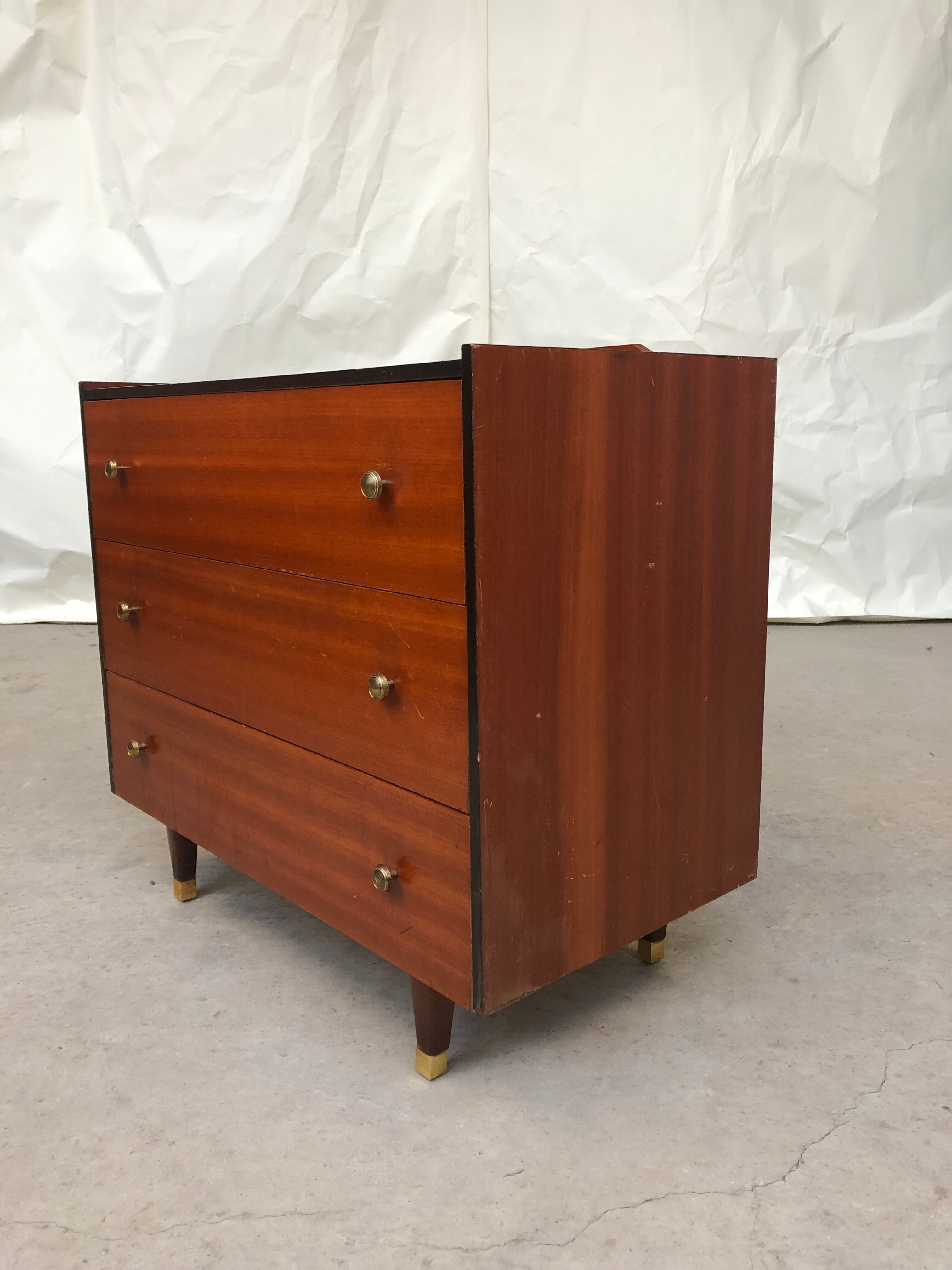 Vtg Mid Century Small Chest Drawers Retro Sideboard Danish Sandi Teak Style