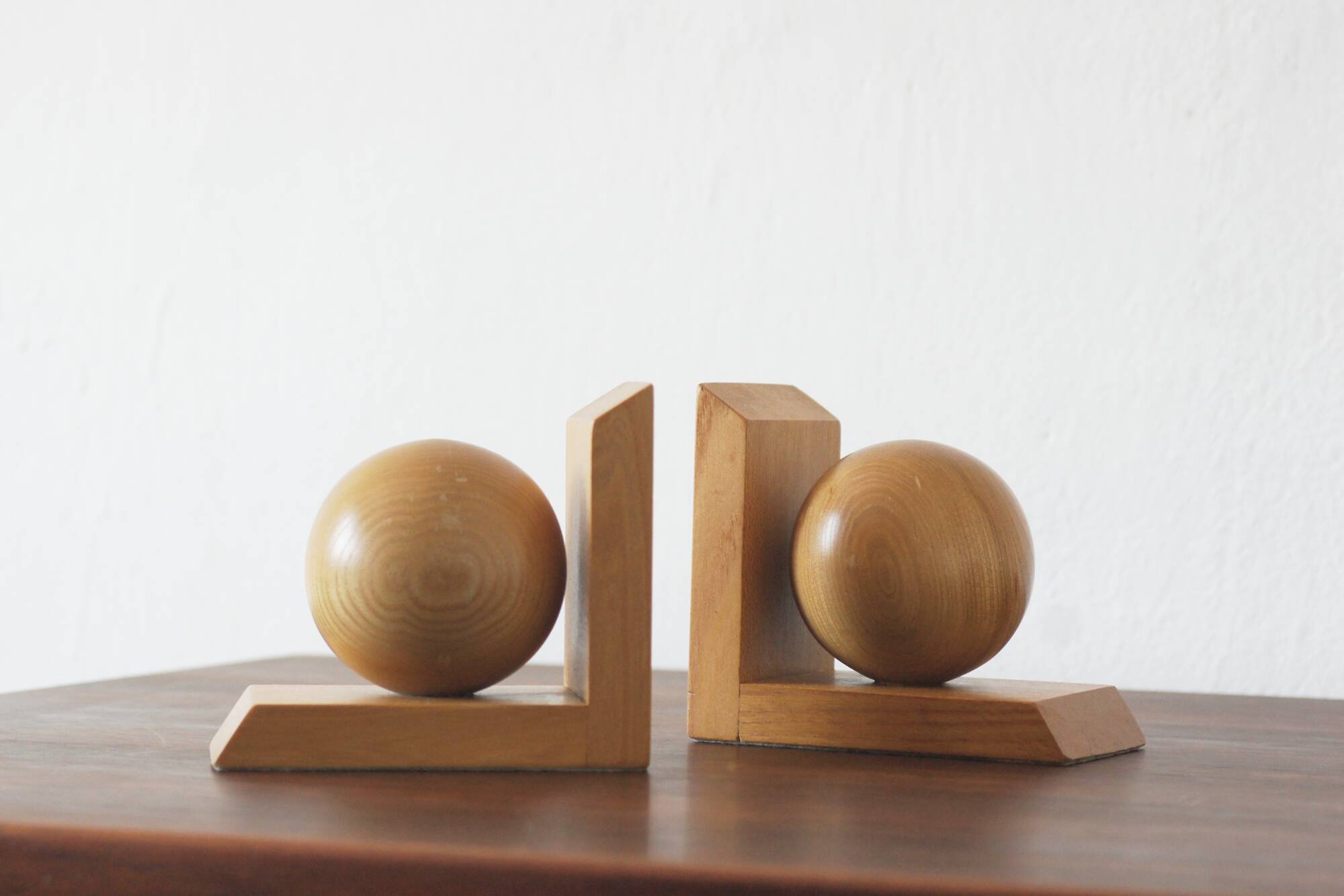 Mid-Century Modern Wooden Bookends, 1950s, Set of 2