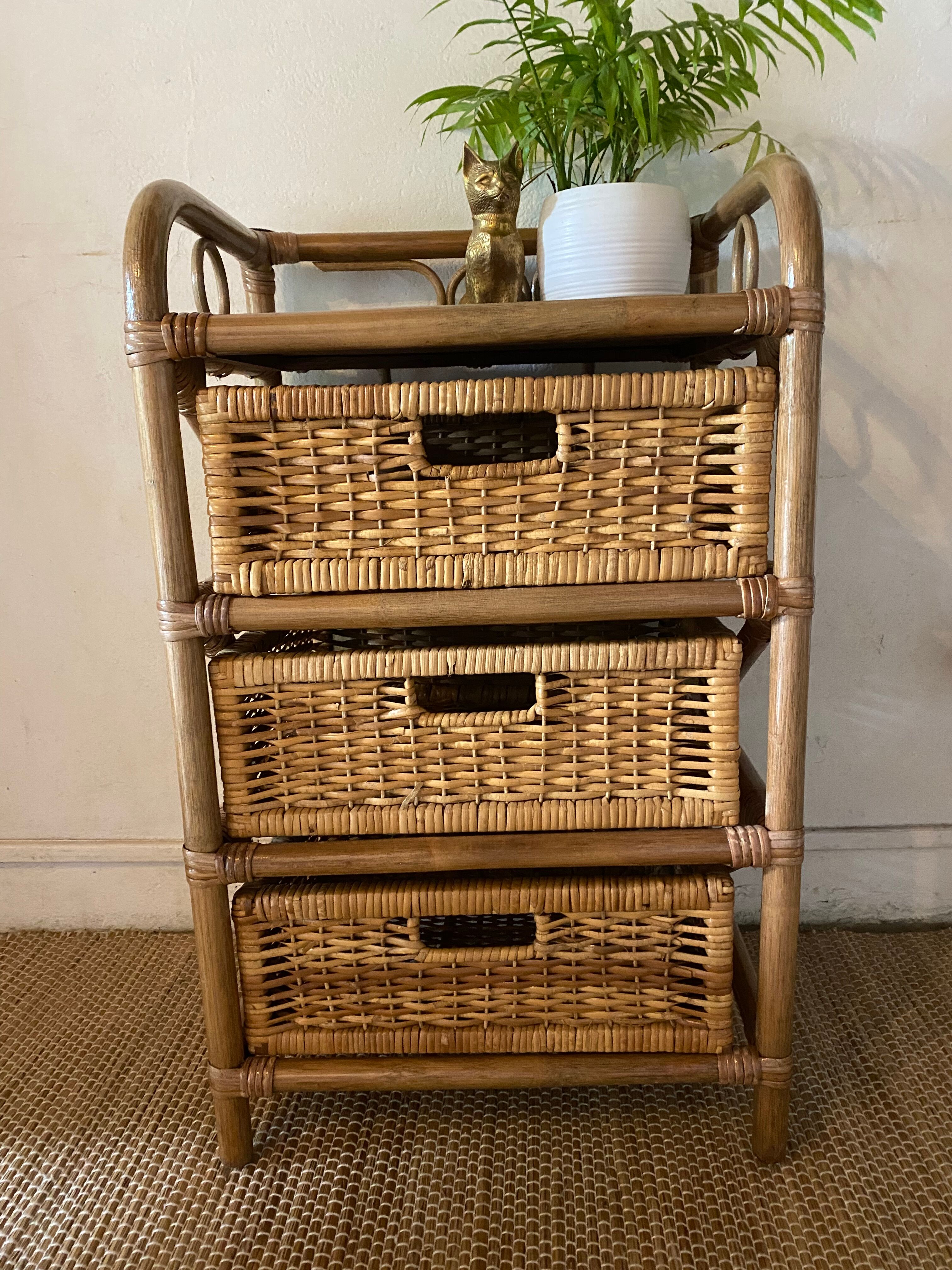 Rattan chest of drawers 3 drawers