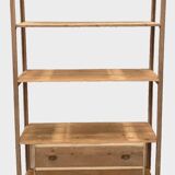 Art deco shelf display case in solid fir 20th century