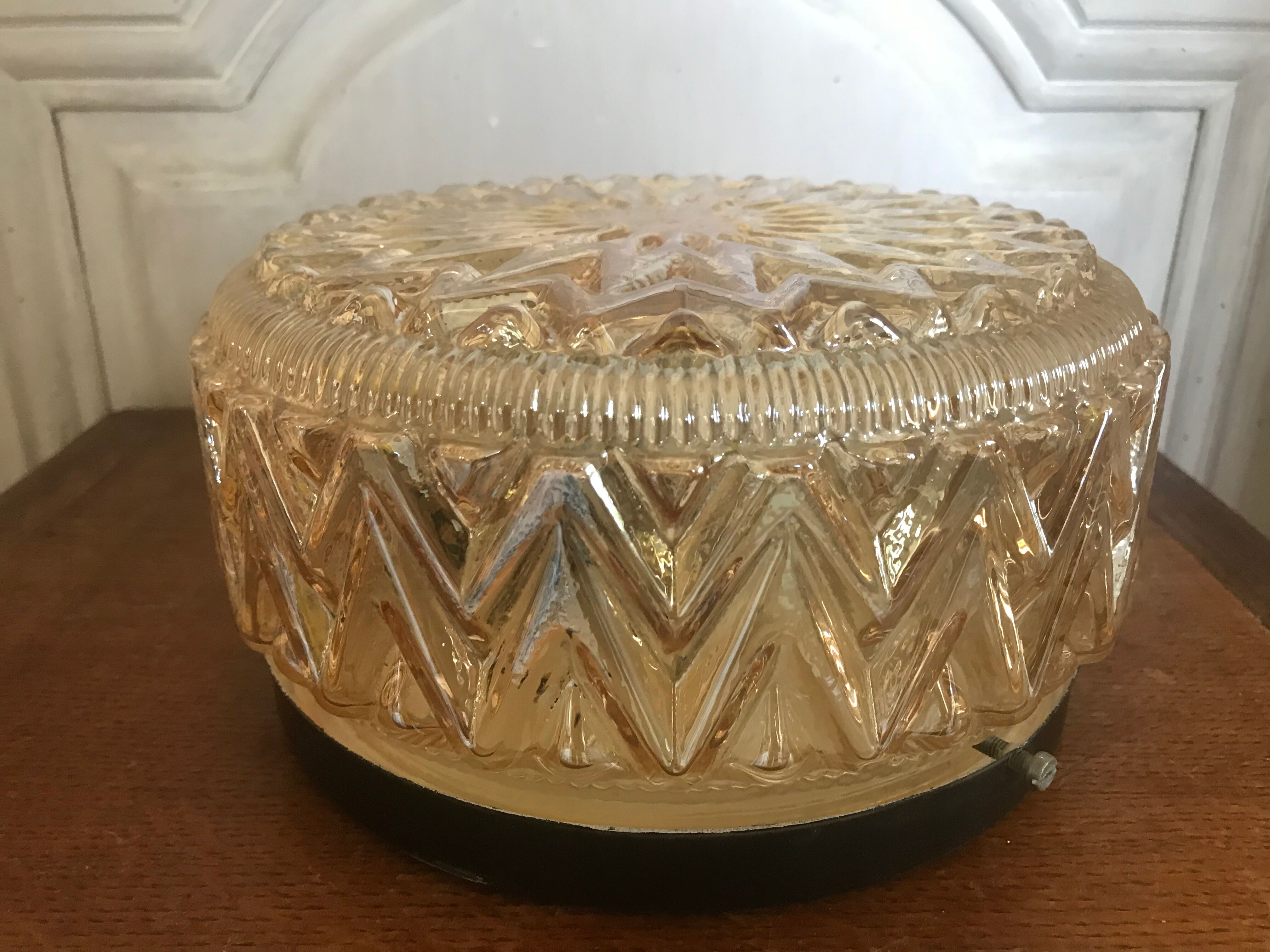 Vintage iridescent amber ceiling