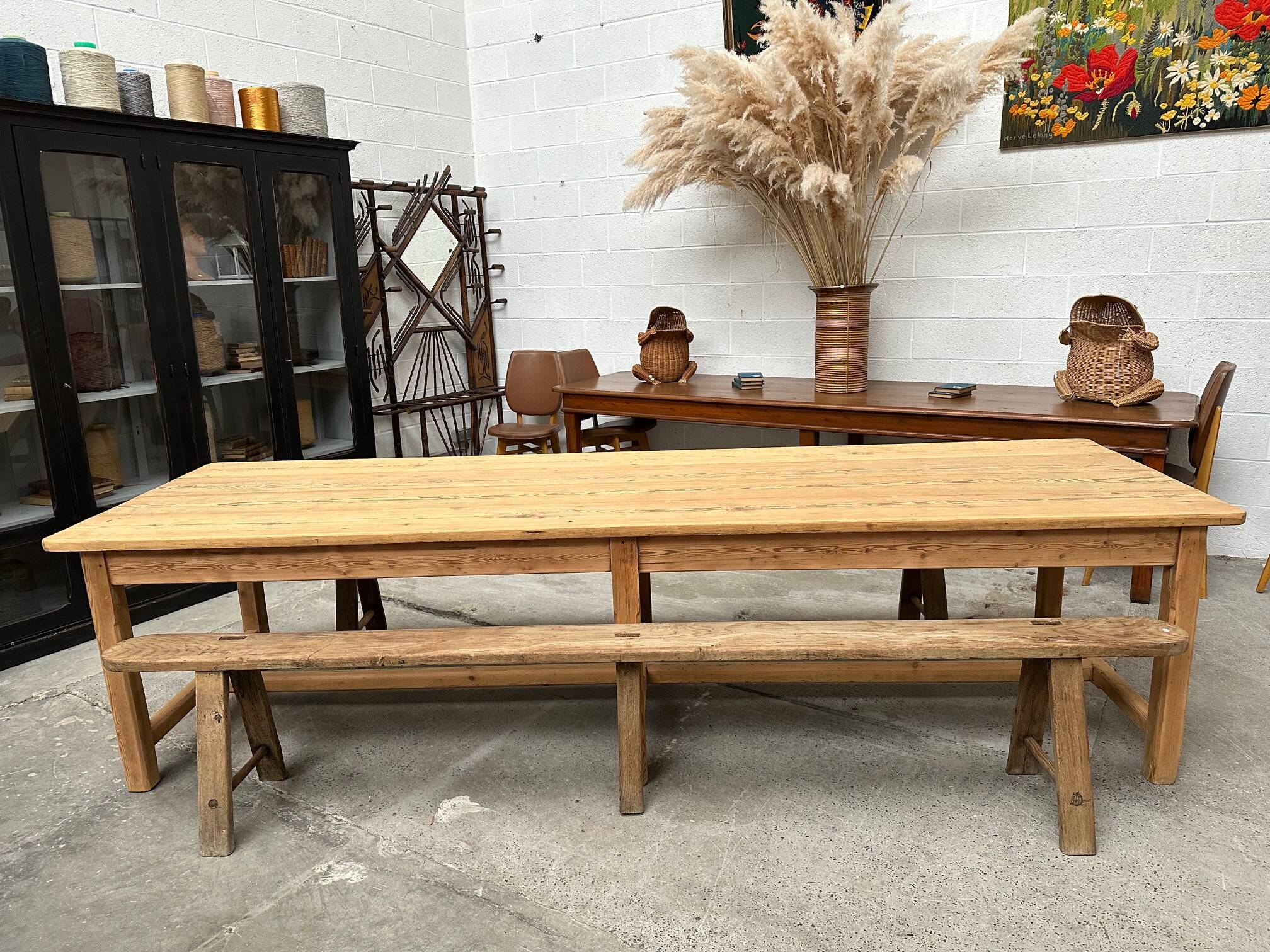 Large 20th century pine community table