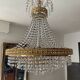 Brass hot air balloon chandelier with cascade of tassels