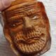 Pot à tabac visage bois sculpté
