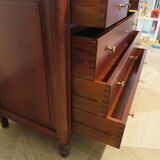 Rare - 6 drawer chest of drawers - mahogany - Louis xvi style - spinning top feet