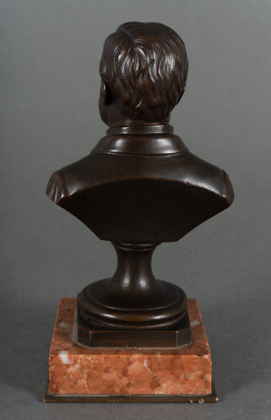 Bronze bust of Pasteur 19th century with chocolate patina on marble base