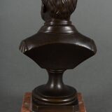 Bronze bust of Pasteur 19th century with chocolate patina on marble base
