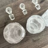 Set of 4 molded crystal bottles – Val Saint Lambert