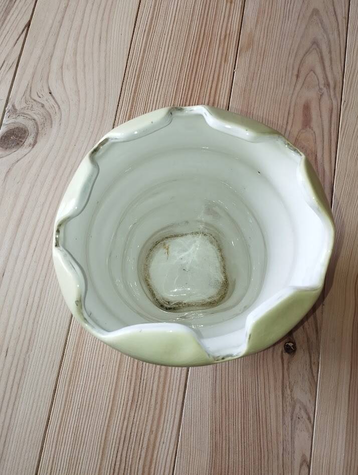 Vintage shell vase Salins – French crackled earthenware – 1970s