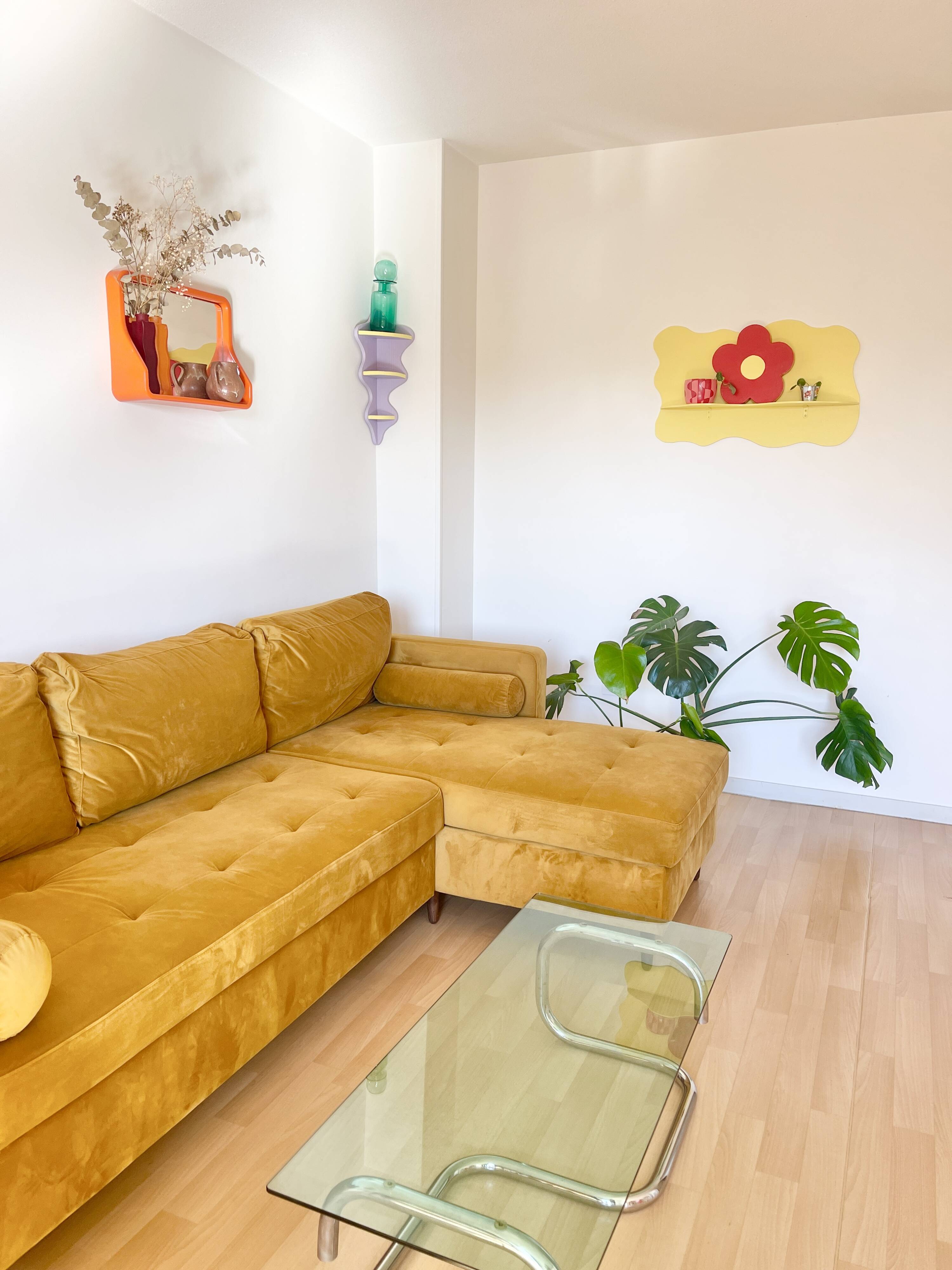 Chrome and smoked glass coffee table