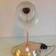 Brass bedside lamp and glass silkscreen vintage 50-60 years