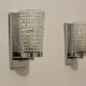Wall lamps in worked glass and chromed metal, Italy 70's