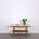 Vintage houten side table met mintgroen formica blad