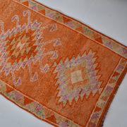 Unique Motif Vintage Wool Runner Rug sku 2120