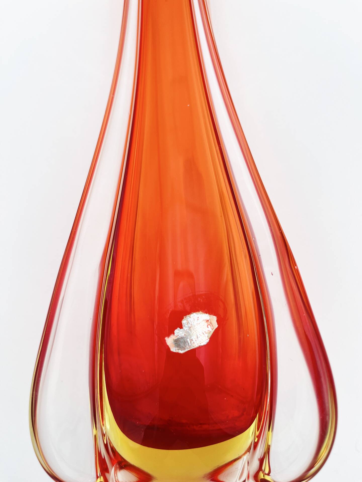 Murano Vase - Ouraline - Sommerso - Red & Yellow - 28cm