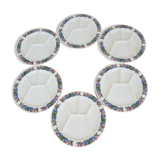 Set de 6 assiettes à fondue Villeroy & Boch décor coqs