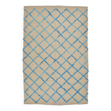 6x9 Beige & Blue Handmade Moroccan Rug, 185x282Cm SK 7339